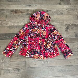 Missoni Donna Jacket Coat Hooded Blazer Floral Print Multi-colored Vintage Red